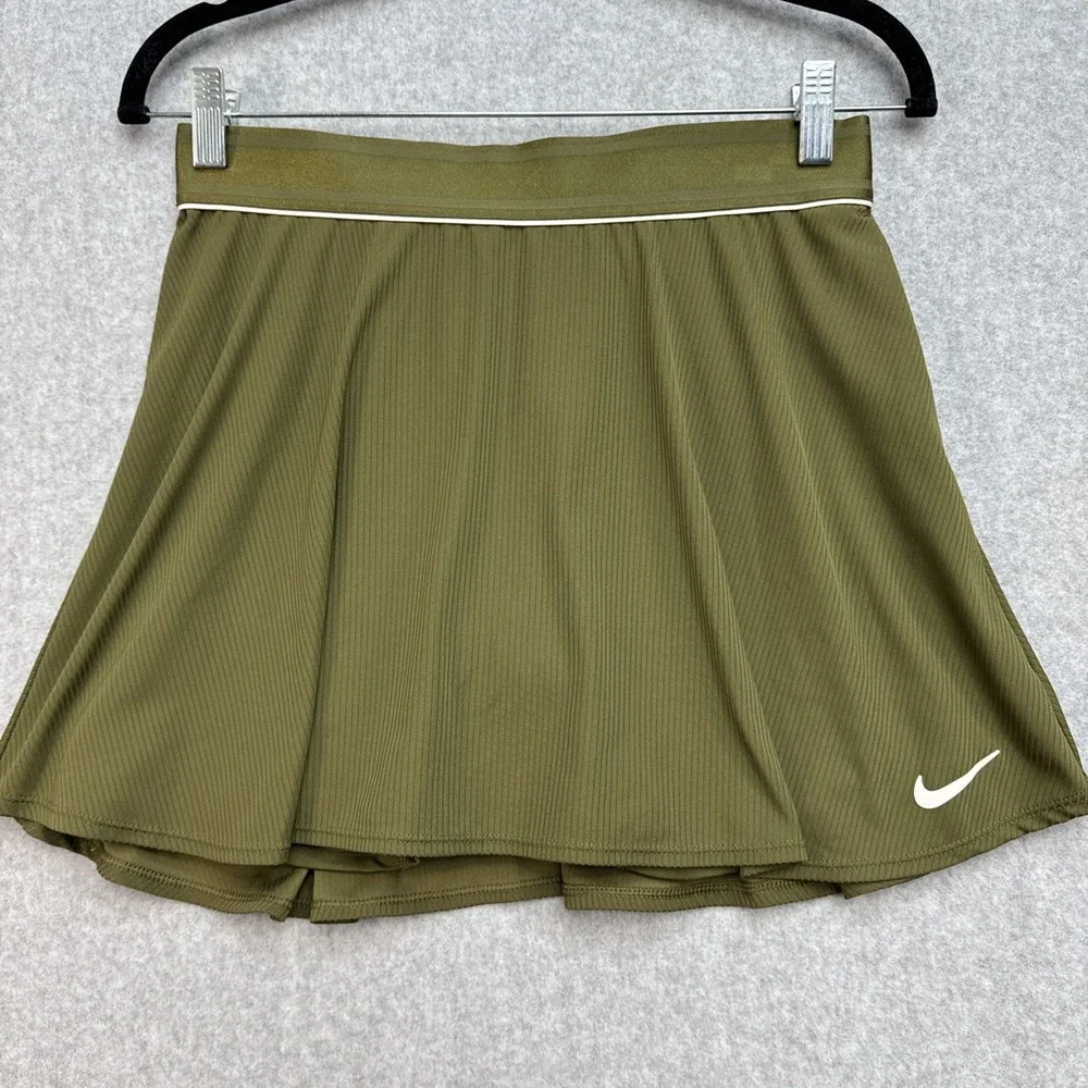 Nike Grey Court Dri-FIT Tennis Skort Women Ribbed Active Skirt Medium